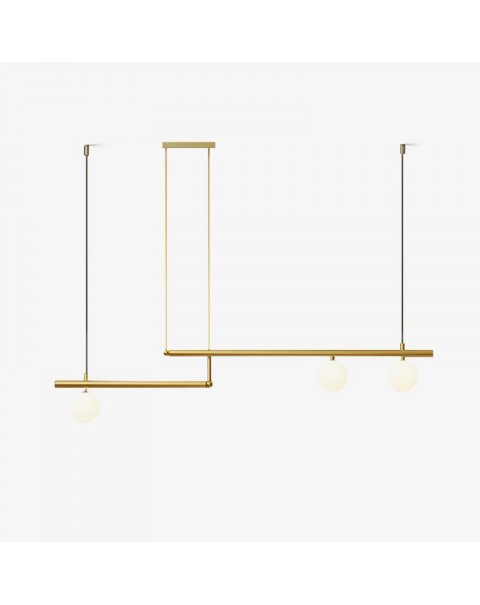 Scandinavian creative simplicity new minimalist light luxury copper a word dining chandelier long office lights tea room study chandelier