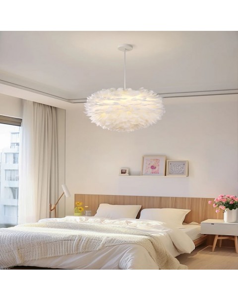 Opal Scandinavian master bedroom light modern simple personality creative net red cream wind clouds warm romantic feather hanging