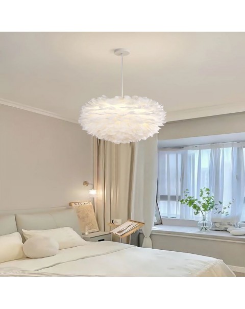 Opal Scandinavian master bedroom light modern simple personality creative net red cream wind clouds warm romantic feather hanging