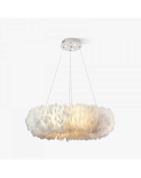 Opal Scandinavian master bedroom light modern simple personality creative net red cream wind clouds warm romantic feather hanging