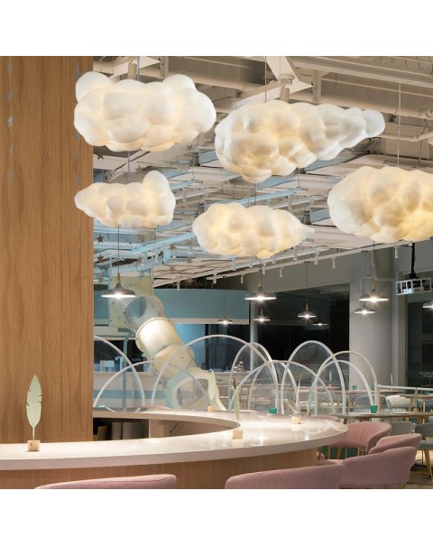 Cloud light chandelier creative personality bedroom children's room clothing store cloud light hotel net red light cotton white cloud light