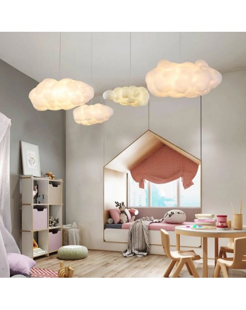 Cloud light chandelier creative personality bedroom children's room clothing store cloud light hotel net red light cotton white cloud light