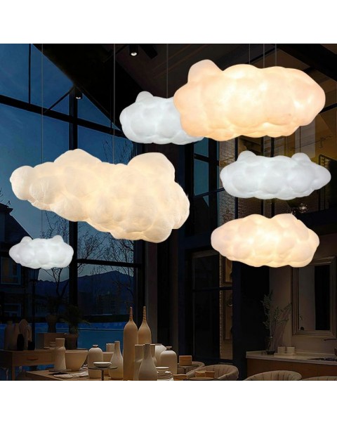 Cloud light chandelier creative personality bedroom children's room clothing store cloud light hotel net red light cotton white cloud light