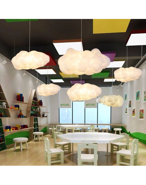 Cloud light chandelier creative personality bedroom children's room clothing store cloud light hotel net red light cotton white cloud light