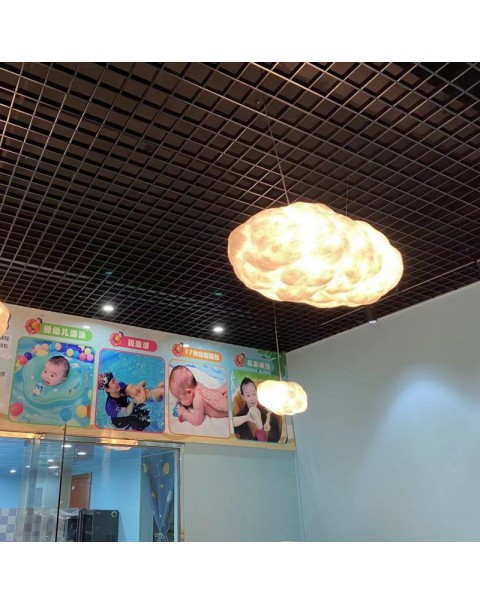 Cloud light chandelier creative personality bedroom children's room clothing store cloud light hotel net red light cotton white cloud light