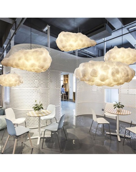 Cloud light chandelier creative personality bedroom children's room clothing store cloud light hotel net red light cotton white cloud light