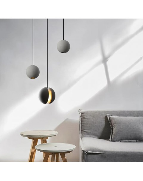 Creative planet chandelier restaurant bar lamp industrial style cement lamps and lanterns Scandinavian personalized bedroom bedside lamp moon light