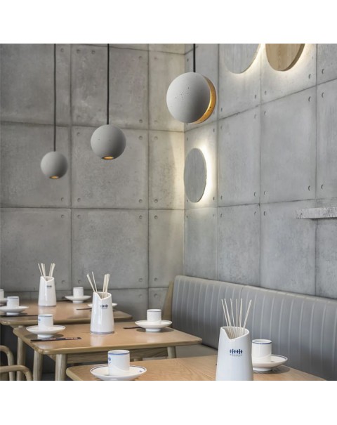 Creative planet chandelier restaurant bar lamp industrial style cement lamps and lanterns Scandinavian personalized bedroom bedside lamp moon light