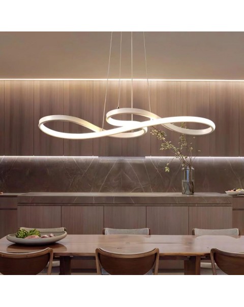 Opal applies the starry sky light style dining room lamp chandelier new Scandinavian modern simple long bar light bar lamp creativity