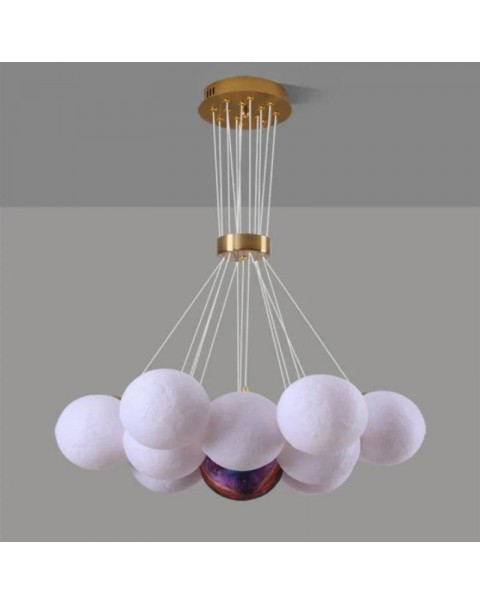 Grandview living room chandelier modern simple living room main light Scandinavian creative bubble moon bedroom lamps and lanterns J001