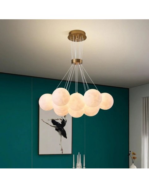 Grandview living room chandelier modern simple living room main light Scandinavian creative bubble moon bedroom lamps and lanterns J001