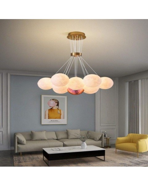 Grandview living room chandelier modern simple living room main light Scandinavian creative bubble moon bedroom lamps and lanterns J001