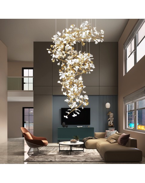 Large Flower Light Ginkgo Biloba Lighting