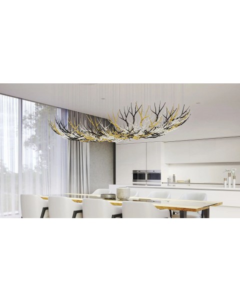 Color-blocked antlers living room chandelier