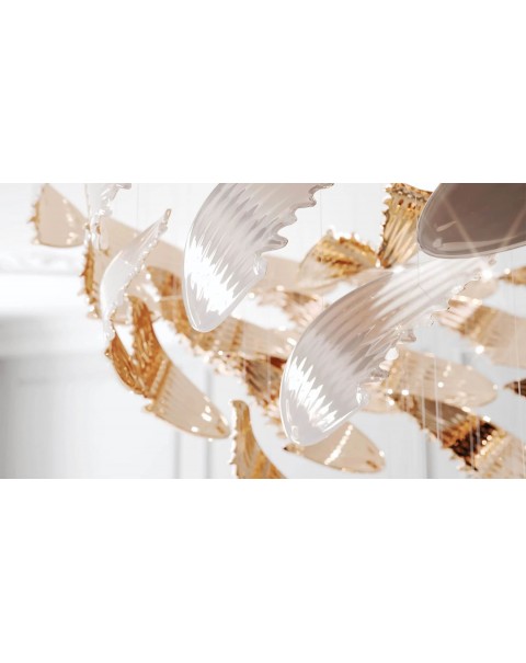 Angel wings glass wings ceiling light