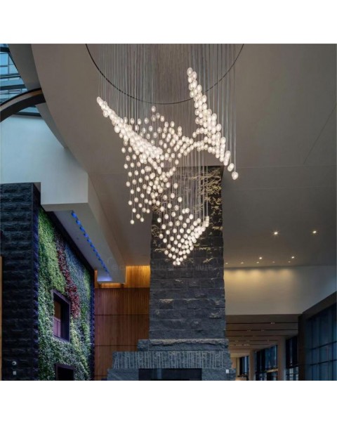 Bright crystal chandelier