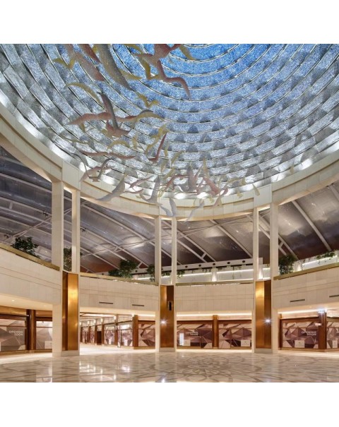 Birds Soaring Crystal Glass Chandelier