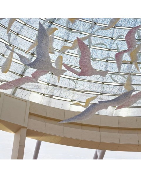 Birds Soaring Crystal Glass Chandelier