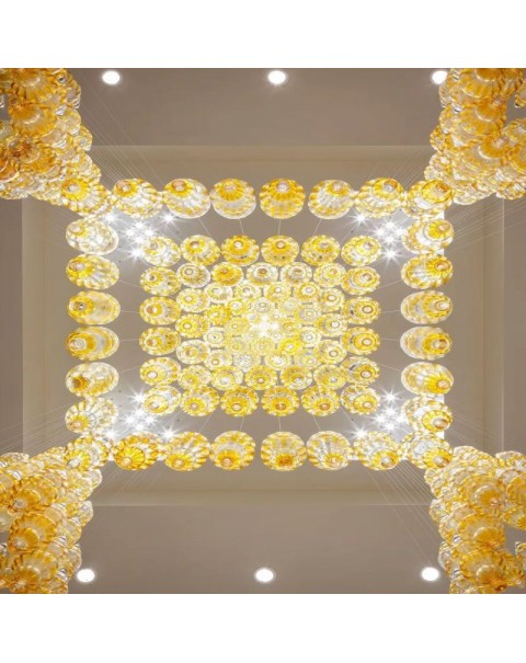 Auditorium Lobby Crystal Glass Pendant Chandelier