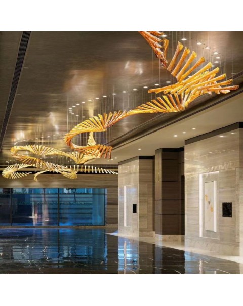 Creative Drum Lobby Hotel Villa Chandelier