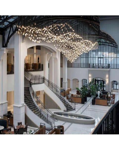 Hotel lobby negotiation area crystal chandelier