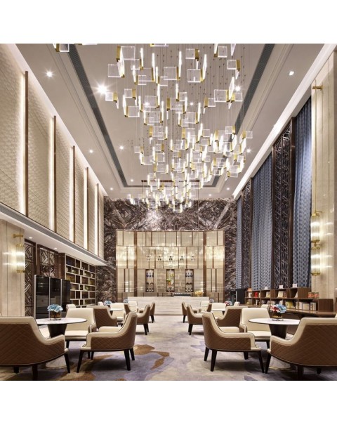 Crystal glass creative chandelier for restaurant lobby villa clubhouse