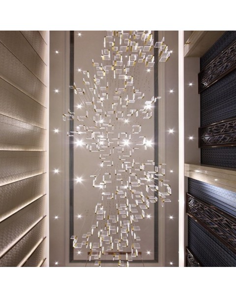 Crystal glass creative chandelier for restaurant lobby villa clubhouse