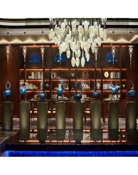 Crystal Glass Chandelier for Living Room Lobby