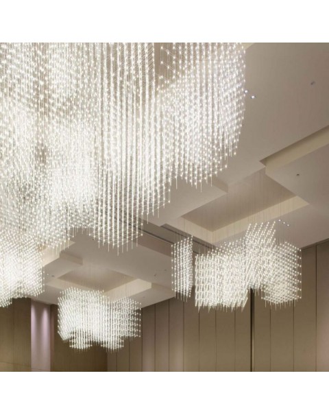 Living Room Lobby Hotel Crystal Glass Gauze Chandelier