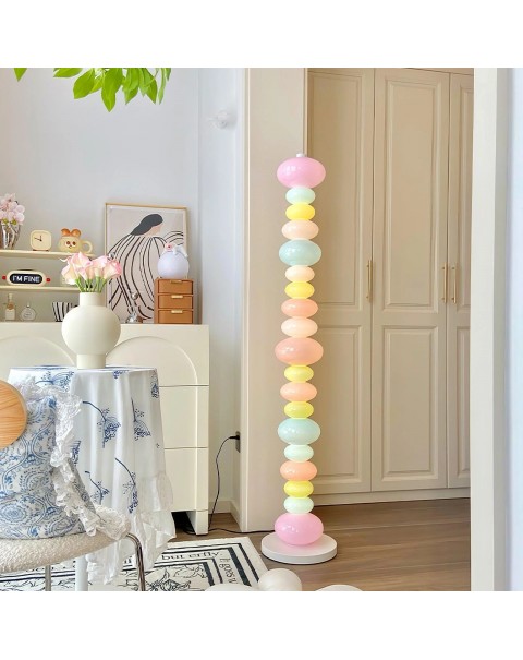 Candy String Rainbow Floor Lamp Macaron Cartoon Colourful Bedroom Table Lamp Living Room Kids Pile of Sugar Ambient Lights