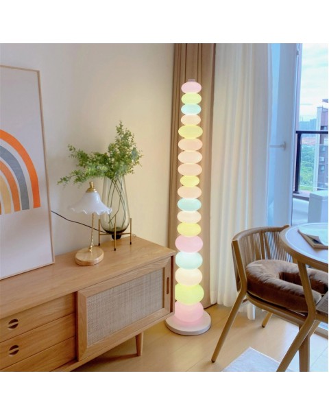 Candy String Rainbow Floor Lamp Macaron Cartoon Colourful Bedroom Table Lamp Living Room Kids Pile of Sugar Ambient Lights