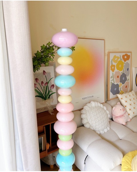 Candy String Rainbow Floor Lamp Macaron Cartoon Colourful Bedroom Table Lamp Living Room Kids Pile of Sugar Ambient Lights