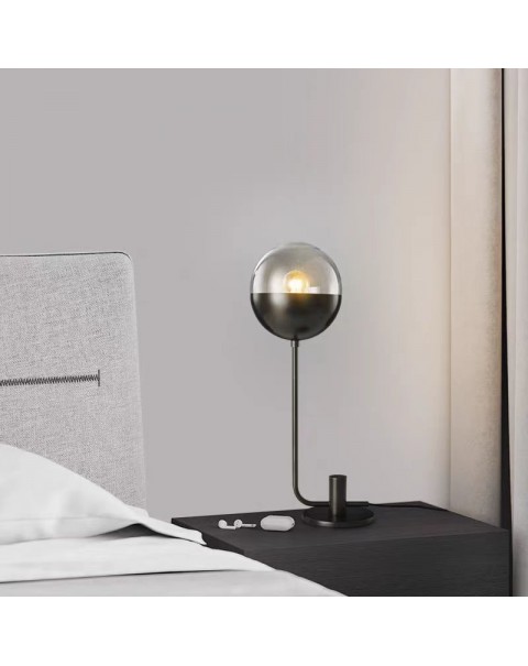 All copper light luxury bedroom bedside lamp simple modern atmosphere desk eye protection glass table lamp minimalist living room small table lamps