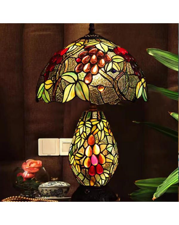 European bedroom bedside lamp creative art retro e...