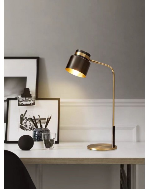 Copper table lamp Scandinavian simple bedroom desk lamp soft furnishing sample room light decoration light luxury creative hotel led lamps and lanterns