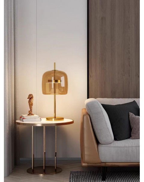 Modern simple glass table lamp Scandinavian master bedroom light luxury table lamp living room bedroom bedside soft design decorative table lamps