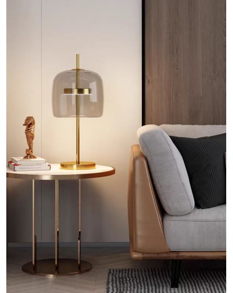 Modern simple glass table lamp Scandinavian master bedroom light luxury table lamp living room bedroom bedside soft design decorative table lamps