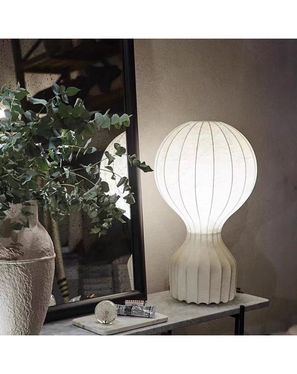 Living room silk table lamp cream wind designer mo...