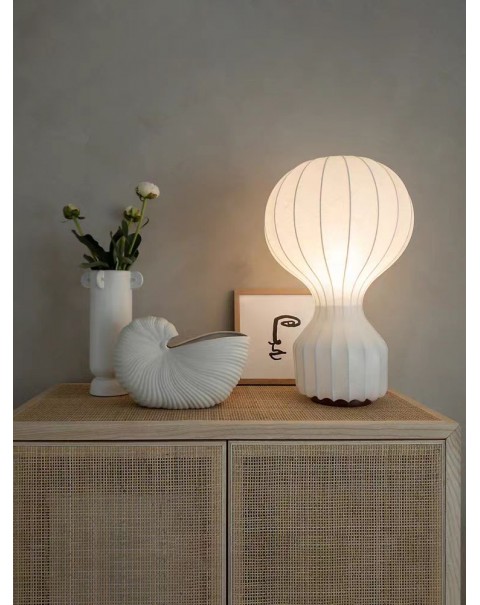 Living room silk table lamp cream wind designer models Japanese wabi-sabi style bedroom ambient light Scandinavian decorative ambient light