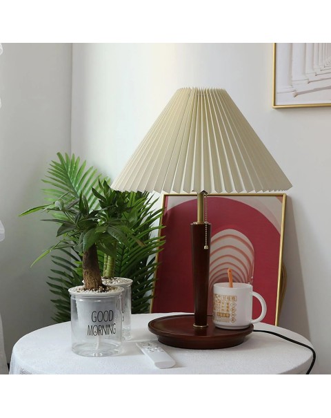 Grand View Table Lamp Bedroom Bedside Lamp Pleated Decorative Night Light Japanese Log American Vintage Ambient Lamps