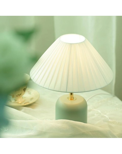 Antique flower ambient lamp vintage bedside bedroom American ins girls Scandinavian pleated romantic cute small table lamps