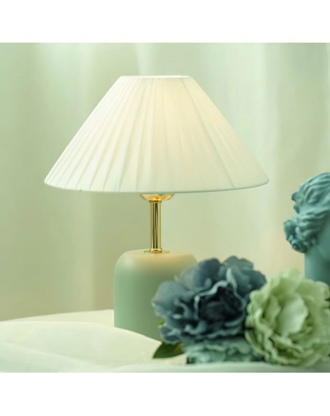 Antique flower ambient lamp vintage bedside bedroom American ins girls Scandinavian pleated romantic cute small table lamps