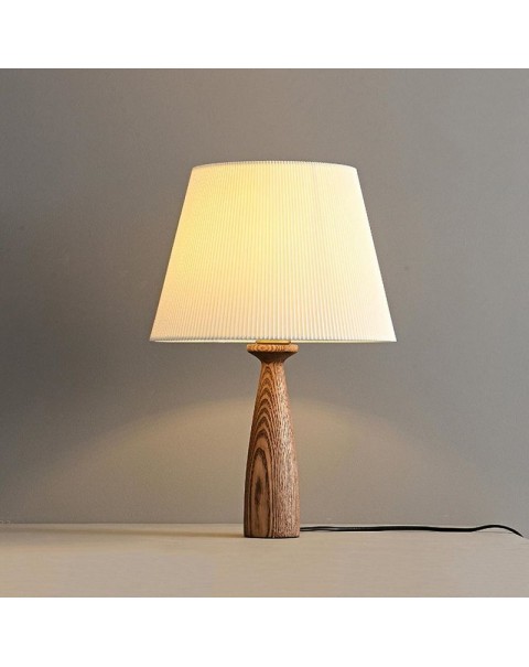 Pleated table lamp bedroom bedside lamp wabi-sabi style antique retro Japanese original solid wood study room B&B modern minimalist lamps