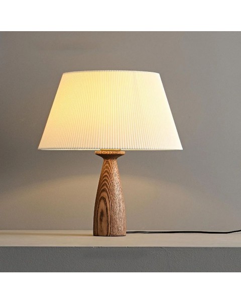 Pleated table lamp bedroom bedside lamp wabi-sabi style antique retro Japanese original solid wood study room B&B modern minimalist lamps