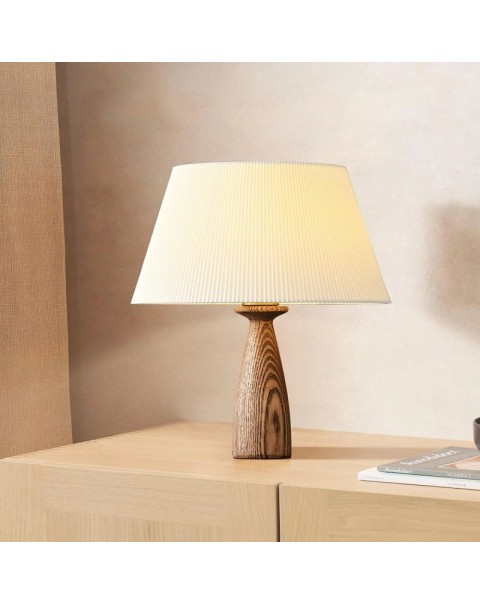 Pleated table lamp bedroom bedside lamp wabi-sabi style antique retro Japanese original solid wood study room B&B modern minimalist lamps