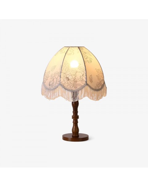 French antique bedroom table lamp American retro floral fabric wood study decorative lamp amazed silence wind bedside lamps and lanterns