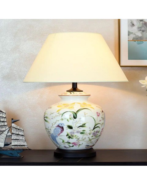 American Scandinavian copper bird ceramic table lamp living room sofa corner table home decorative lamp bedroom bedside vase light