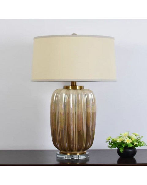 Light luxury retro American modern minimalist ceramic table lamp senior sense bedroom villa living room large sofa side table lamps