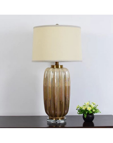 Light luxury retro American modern minimalist ceramic table lamp senior sense bedroom villa living room large sofa side table lamps