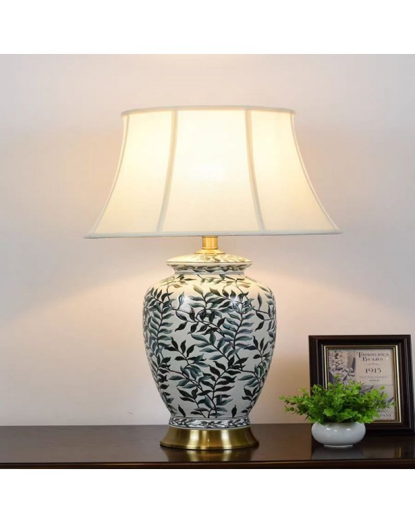 American full copper ceramic table lamp vintage Ch...